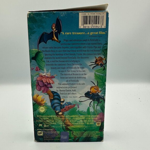 Ferngully The Last Rainforest VHS 1992 Clamshell Hi-Fi Stereo Animated Classic - Picture 2 of 3